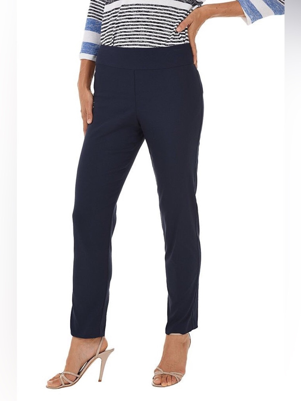 Krazy Larry Navy Ankle Pants, Stretch. Size 2